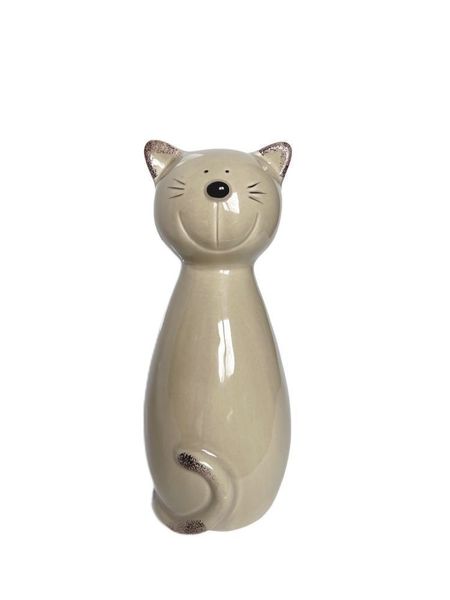 Kočka porcelán 24,5cm krémová