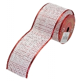 Stuha juta š6,3cm/5m bílá/červená