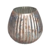 Svícen sklo 12,5cm antik
