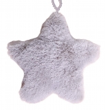 Hvězda textil závěs 12cm šedá