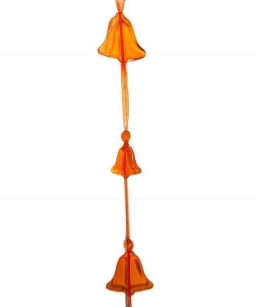 Zvonky girlanda pvc/organza 180x4,5cm oranž