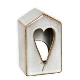 Domek svícen porcelán 14,1cm bílá