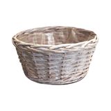 Miska proutí pr.20cm bílá patina