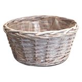 Miska proutí pr.25cm bílá patina