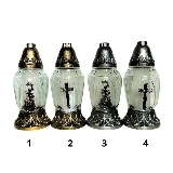 Svíce hřbitovní sklo/pvc 25cm