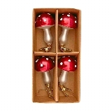Muchomůrky/klip sklo 4ks/7cm